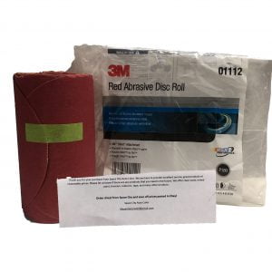 3M Red 01112 Stick It Adhesive Back 6" Disc Sandpaper 180 grit 100/roll 