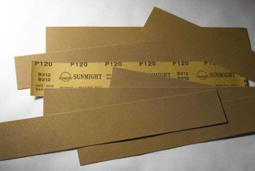 Sunmight Gold 05206 Open Coated File Sheet, 2-3/4 in W x 16-1/2 in L, P80 Grit, PSA Attachment