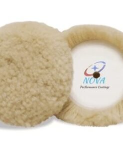 NOVA Wool Buffing Pad, 7.5 in Dia x 1.5 in in THK, 100%, Hook and Loop