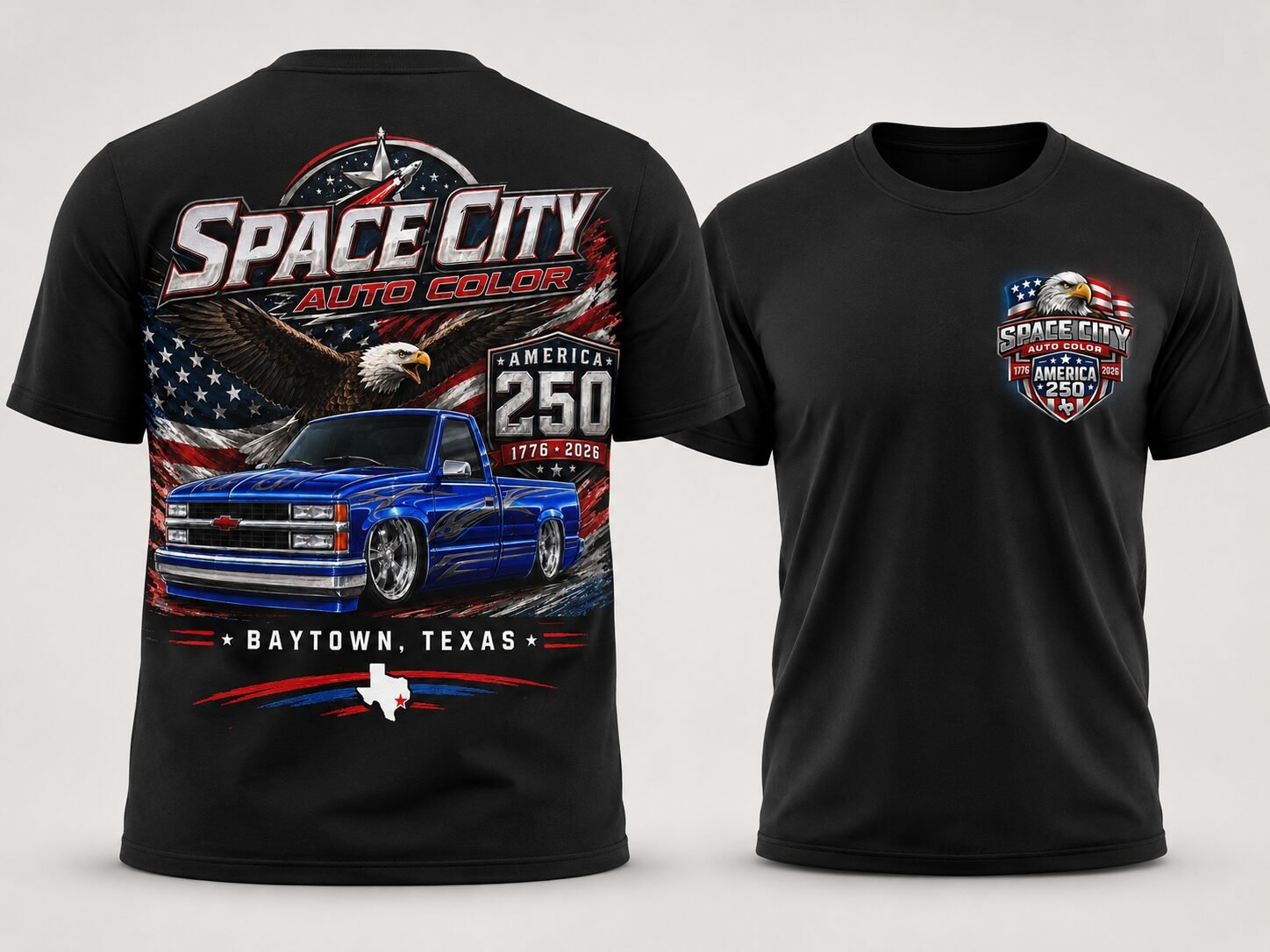 Free Space City Auto Color America 250 T-Shirt